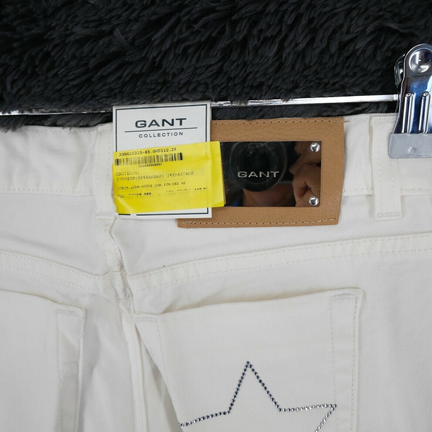 GANT Weiß Hohe Taille Normale Bootcut Passform Sterntaschen Größe W30 L34