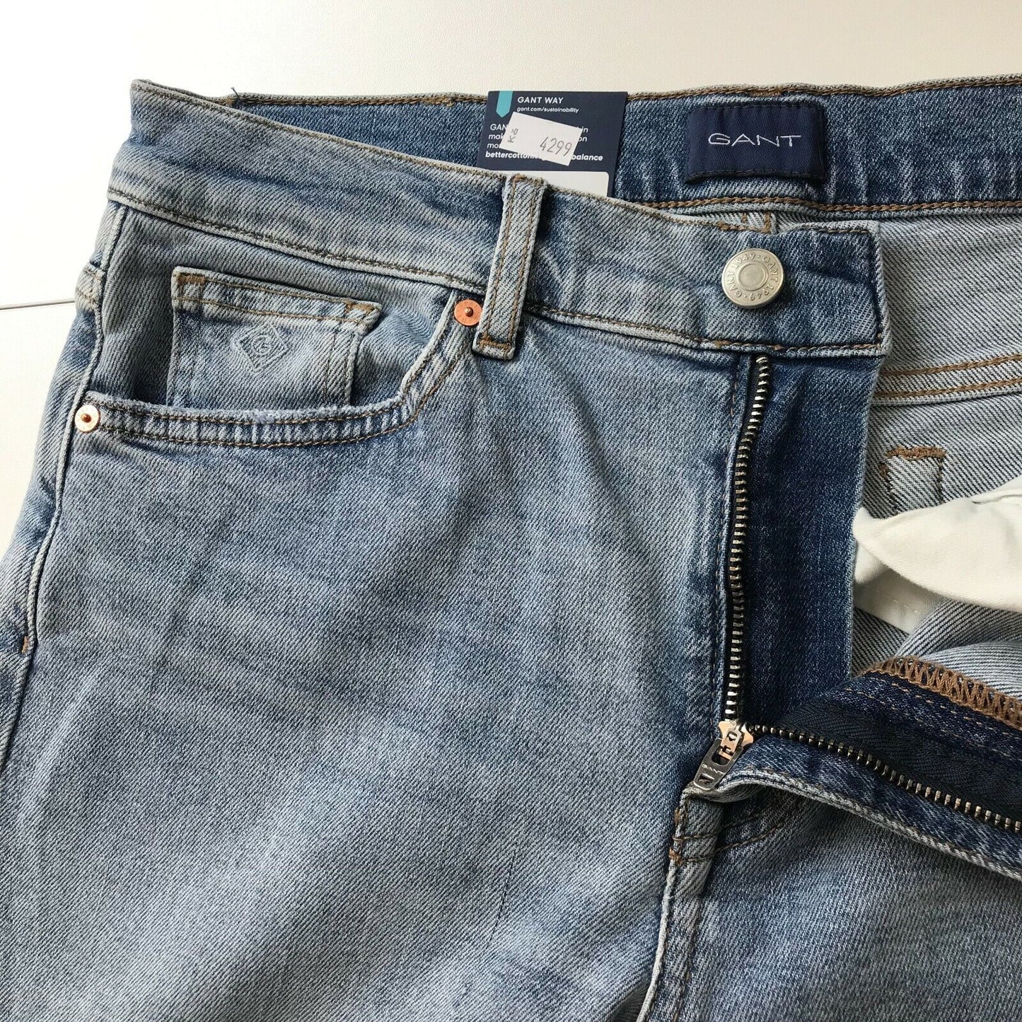 GANT CAMIE Women Blue Low Rise Relaxed Straight Fit Cropped Jeans Size W27