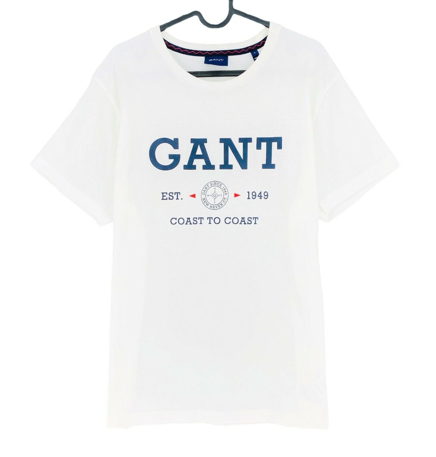 GANT White Nautical Logo Crew Neck T Shirt Size L