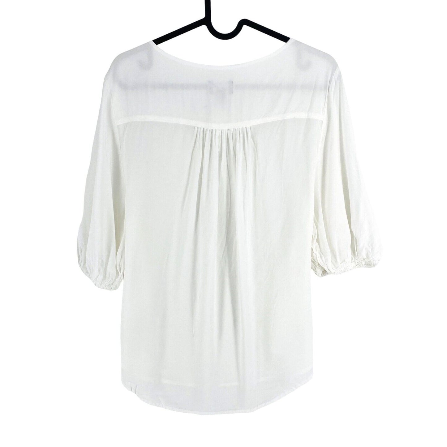 GANT Women White Puff Sleeve V Neck Top Blouse Size EU 38 UK 10 US 8