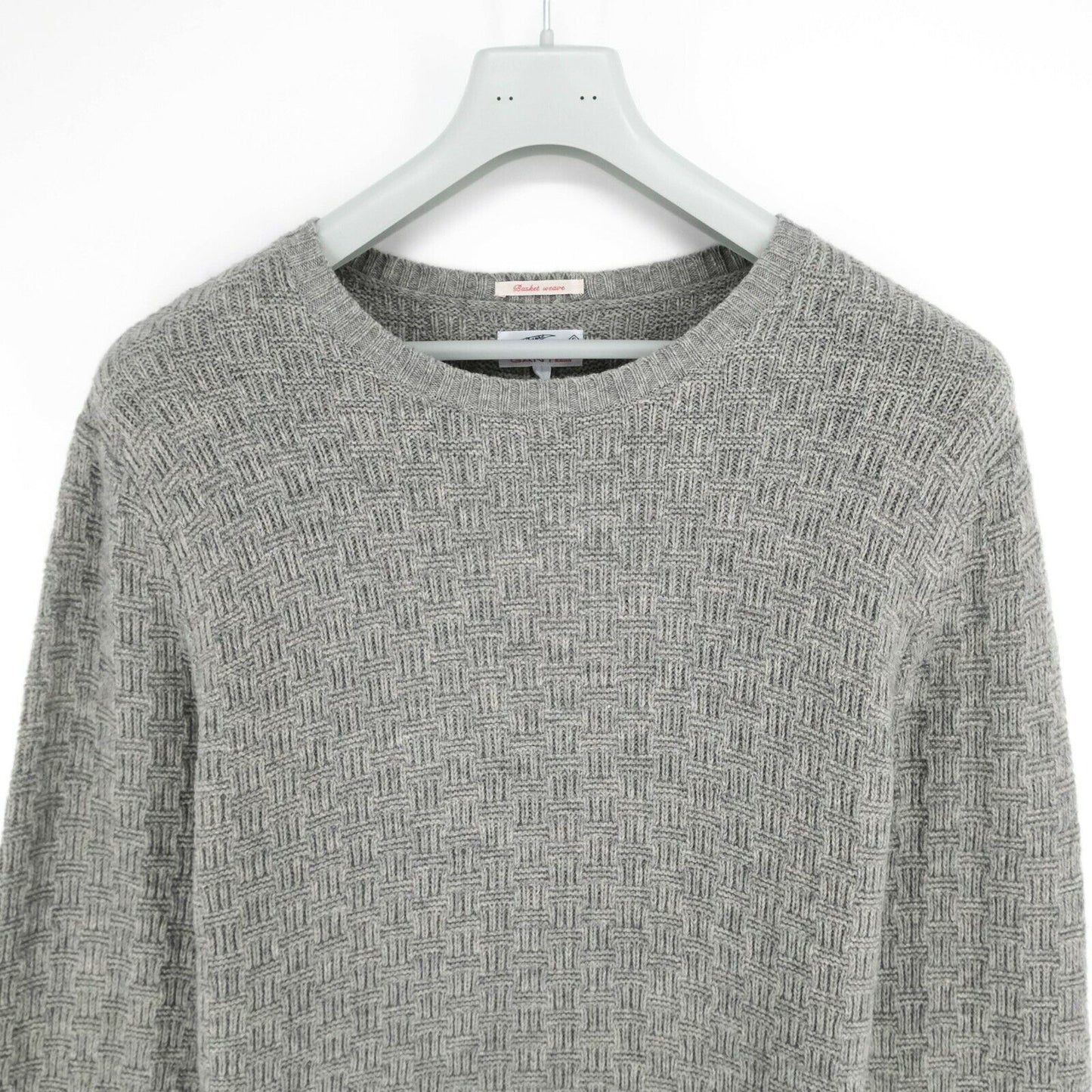 GANT Grey Basket Weave Crew Neck Jumper Sweater Size L