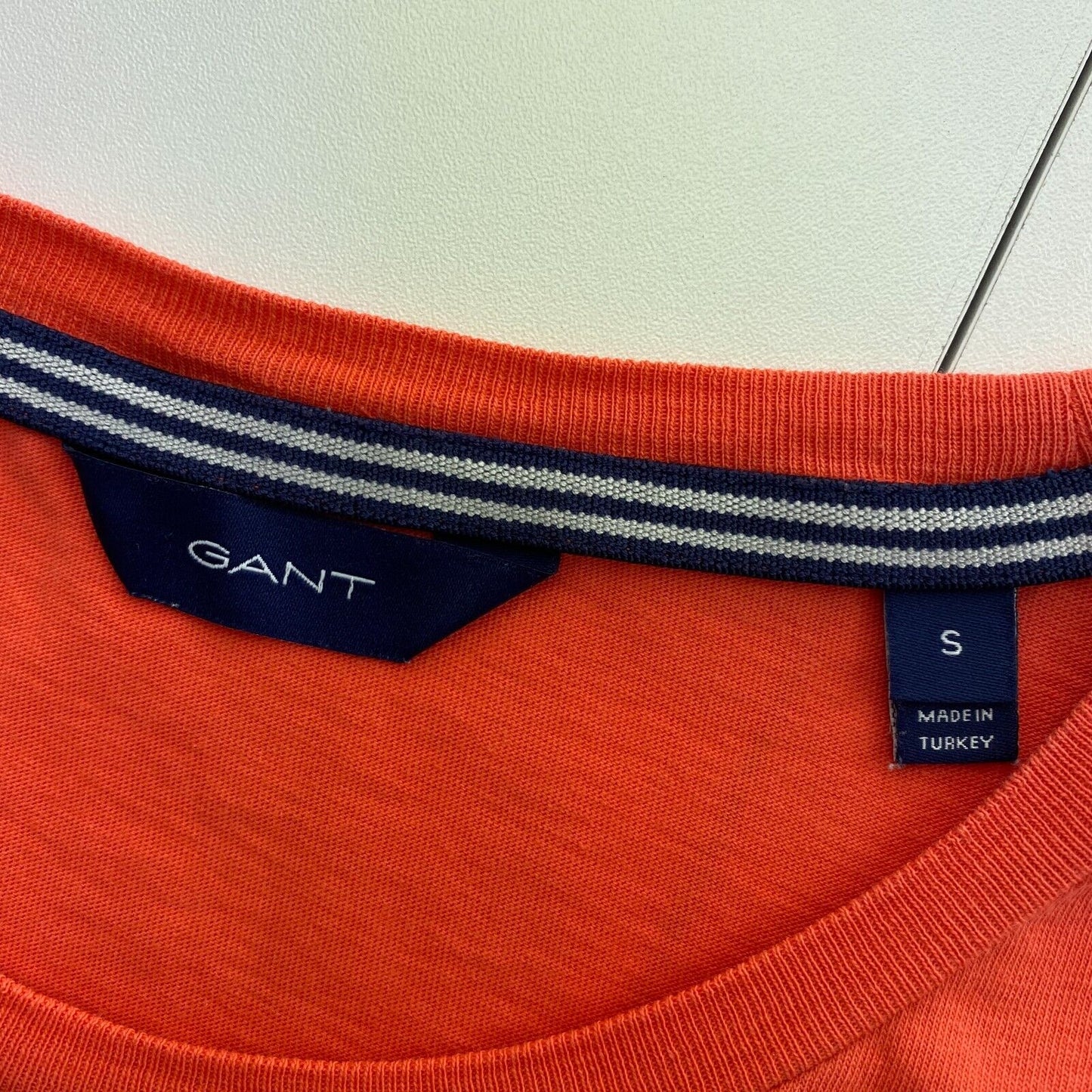 GANT Orange Logo Crew Neck T Shirt Size S