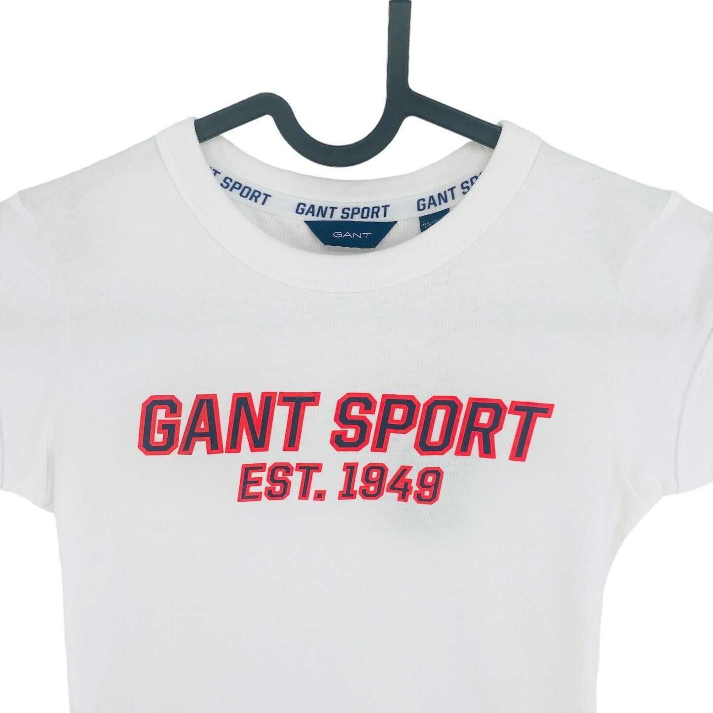 GANT Boys White Sports Crew Neck T Shirt Size 7 - 8 Years 122/128 cm