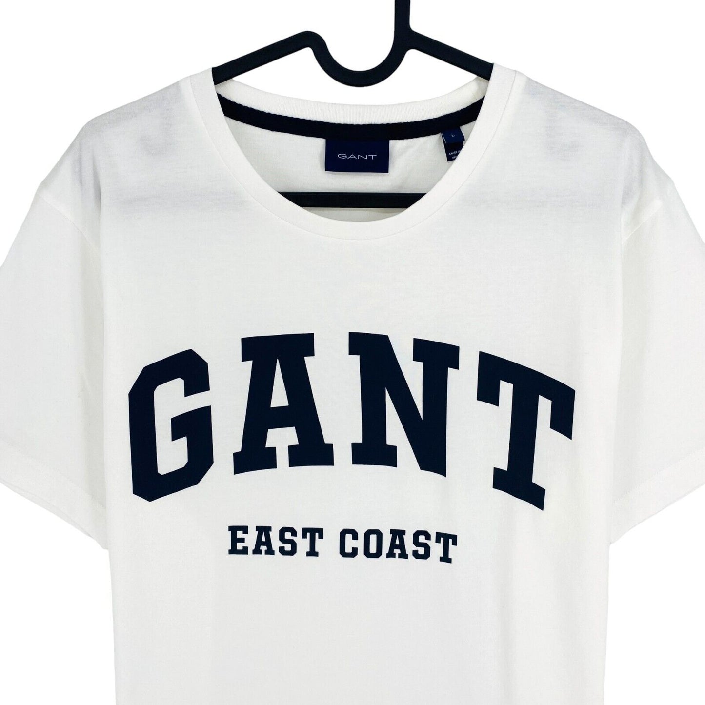 GANT Men White Logo Crew Neck Short Sleeves T Shirt Size XL