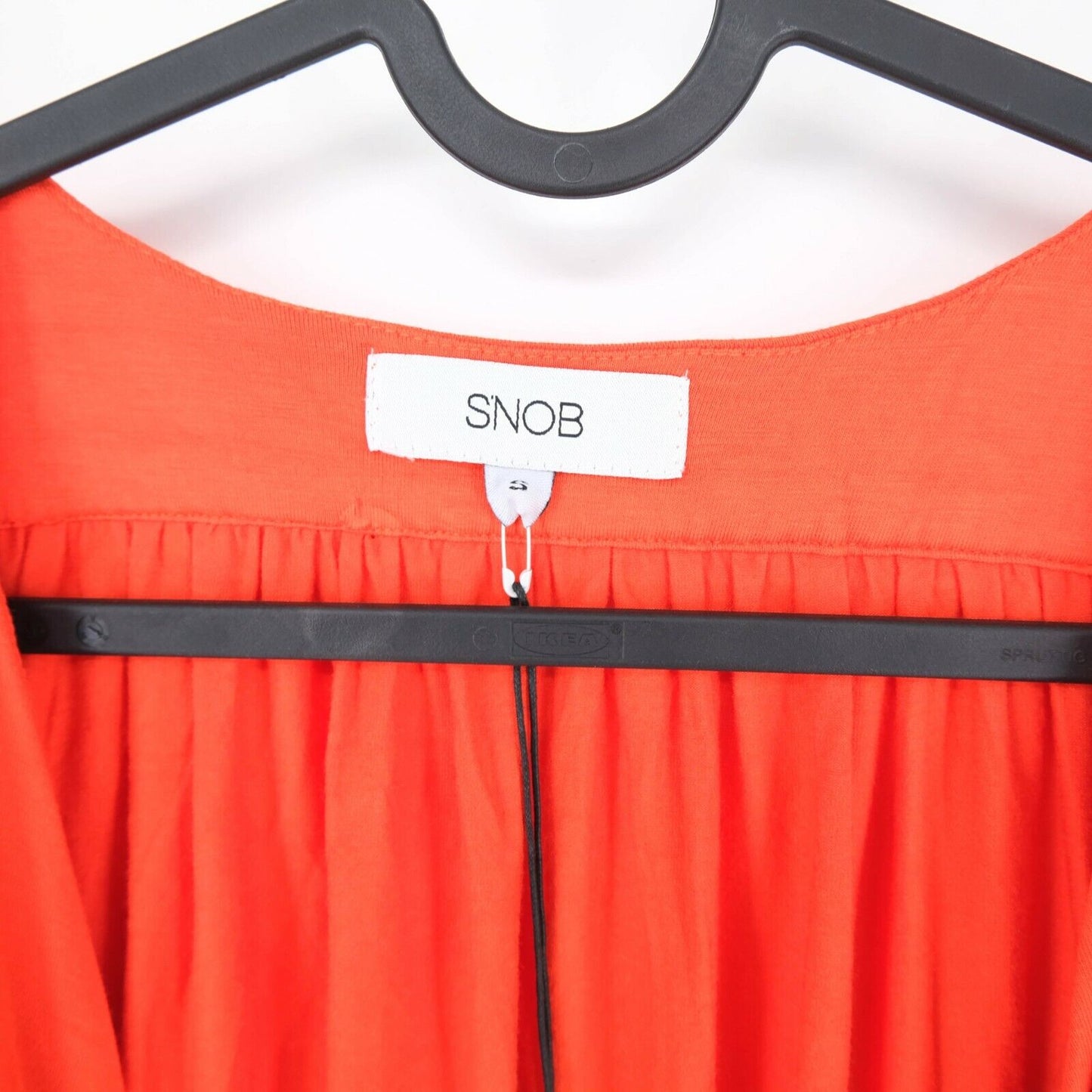 S`NOB T-Shirt Bluse mit Rundhalsausschnitt, Orange, Größe SML