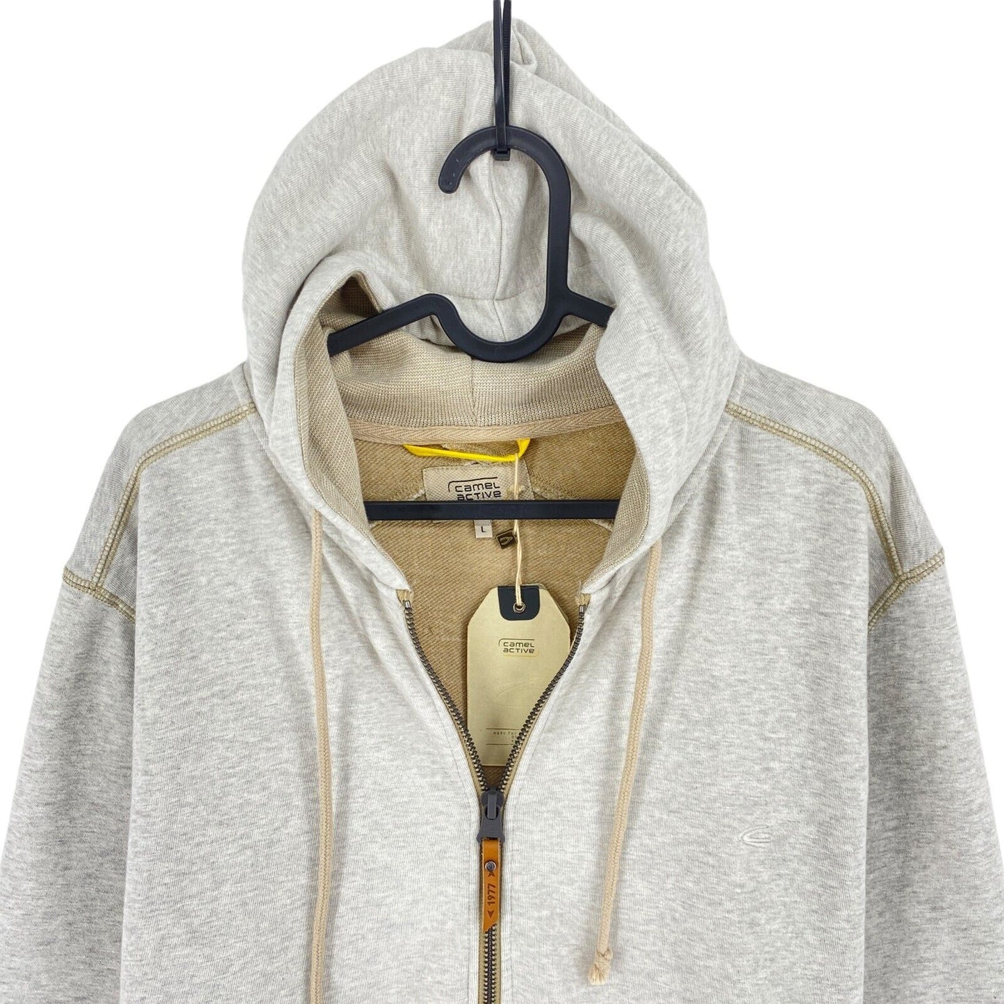 Camel Active Light Grey Full Zip Hooded Sweater Pullover Size L