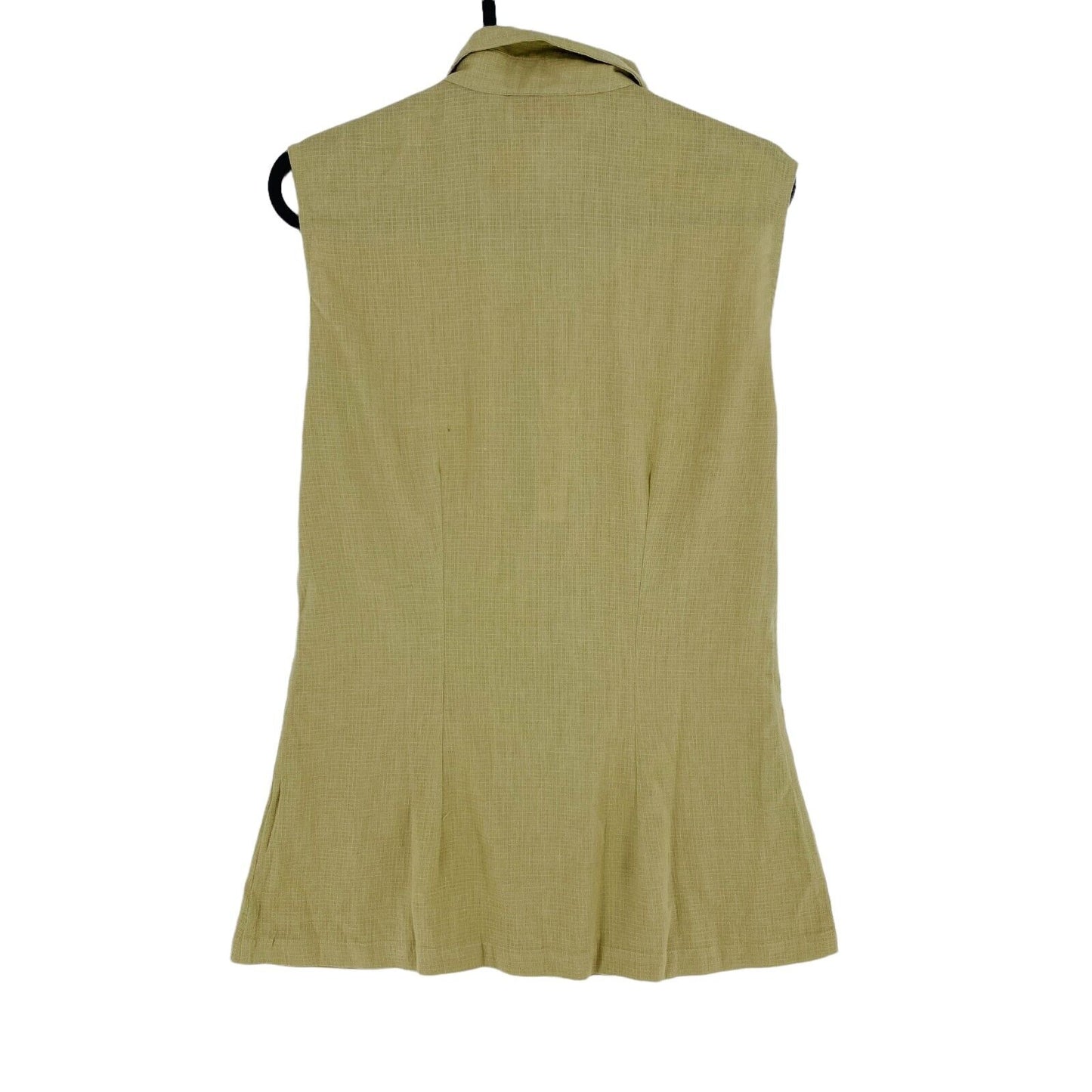 Invicta Beige Bluse, ärmellos, mit Kragen und Knopfleiste, 100 % Baumwolle, Größe S