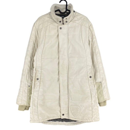 G-STAR RAW RAFTER Cream White 100% Cotton Padded Parka Jacket Coat Size L