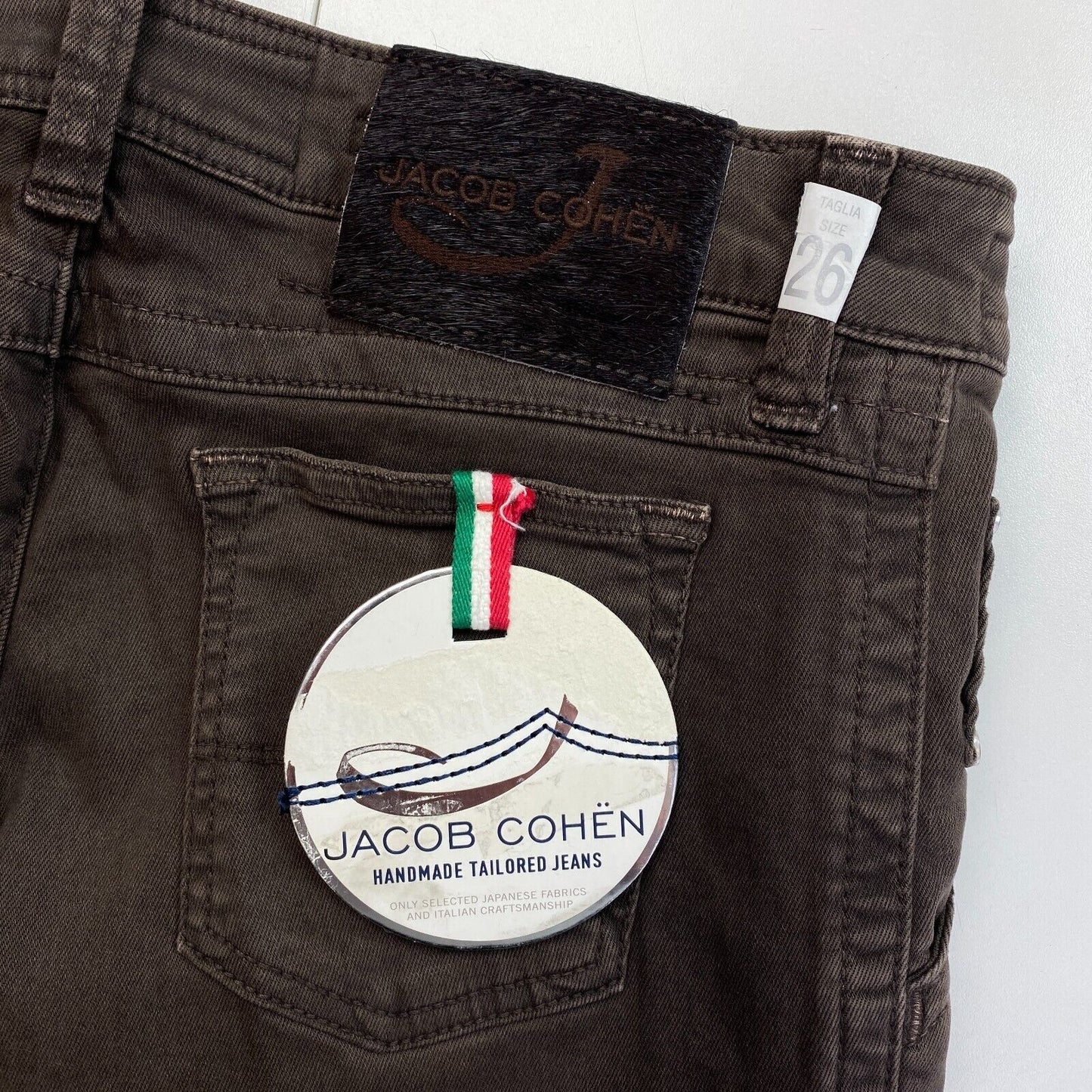 JACOB COHEN Women J746 Dark Brown Jeans W26 Made In Italy