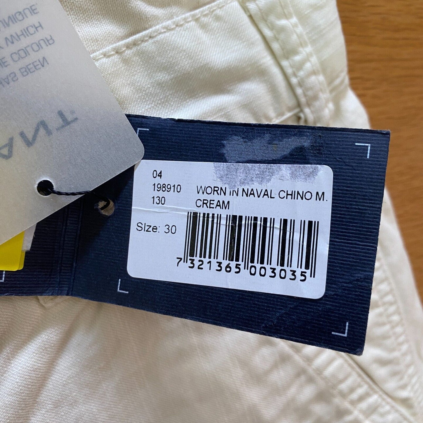 GANT Beige porté en chino naval pantalon coupe droite ample taille W30