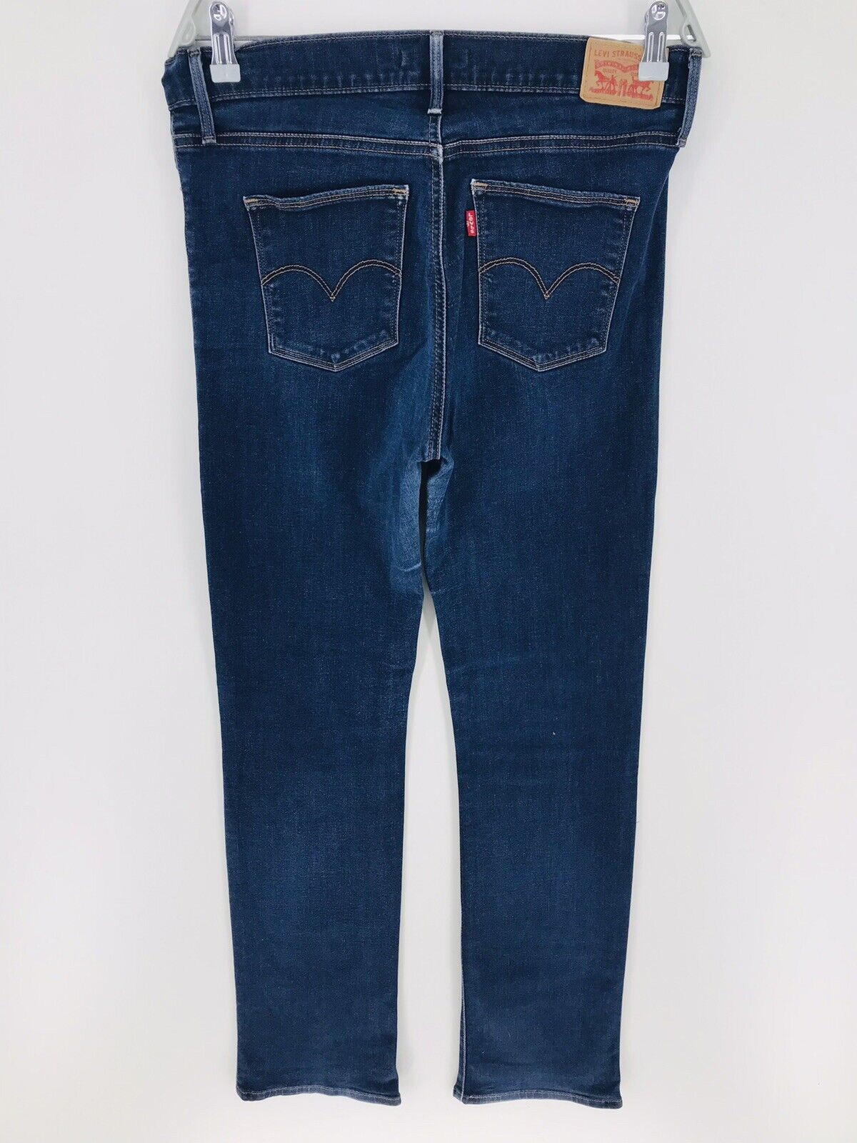 Levi's Women Dark Blue Stretch Slimming Straight Fit Jeans Size W31 L34