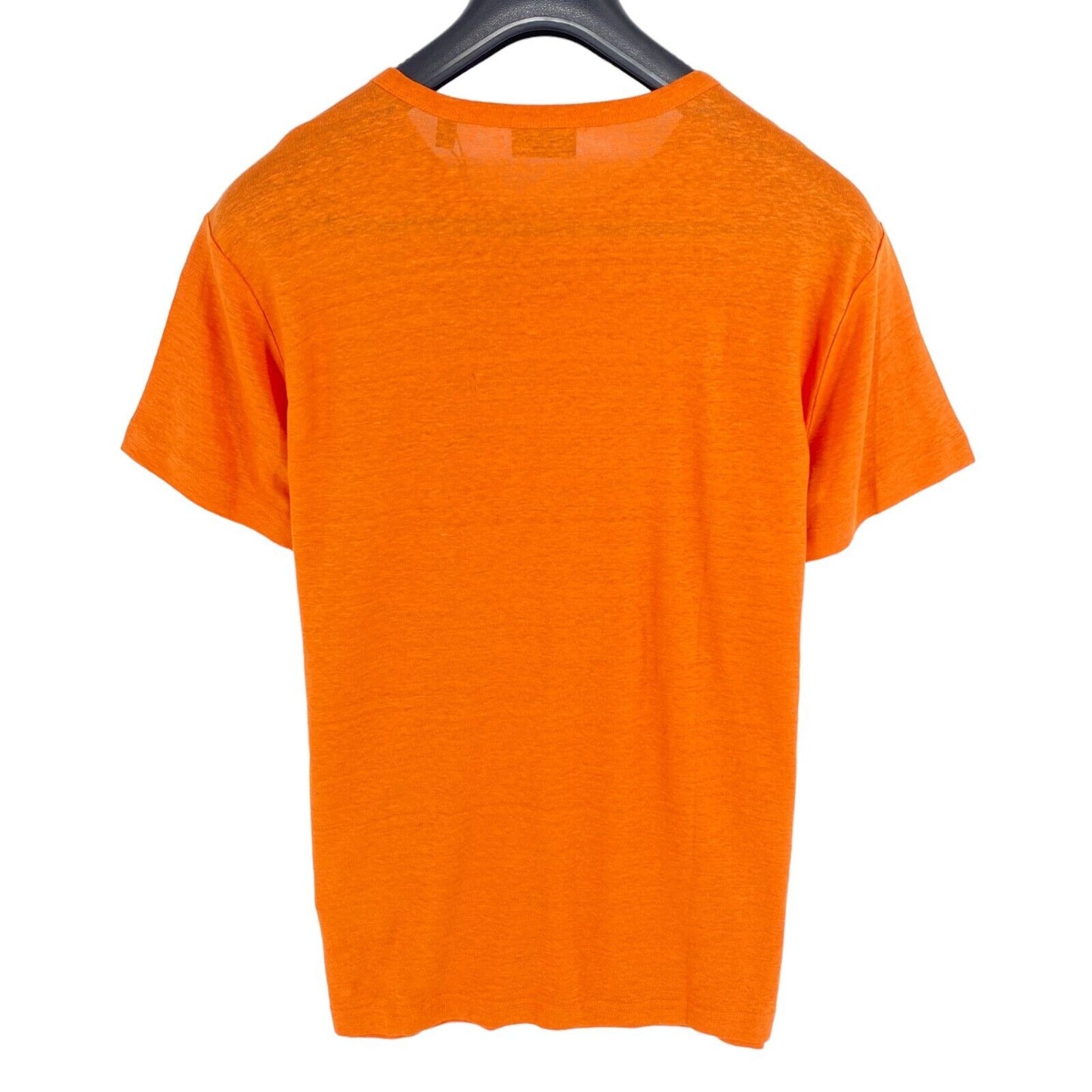 GANT Men Orange Linen Crew Neck Short Sleeves T Shirt Size M