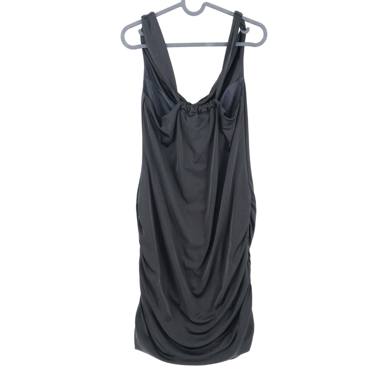 RRP €114 STEFANEL Black Scoop Neck Dress Size L XL