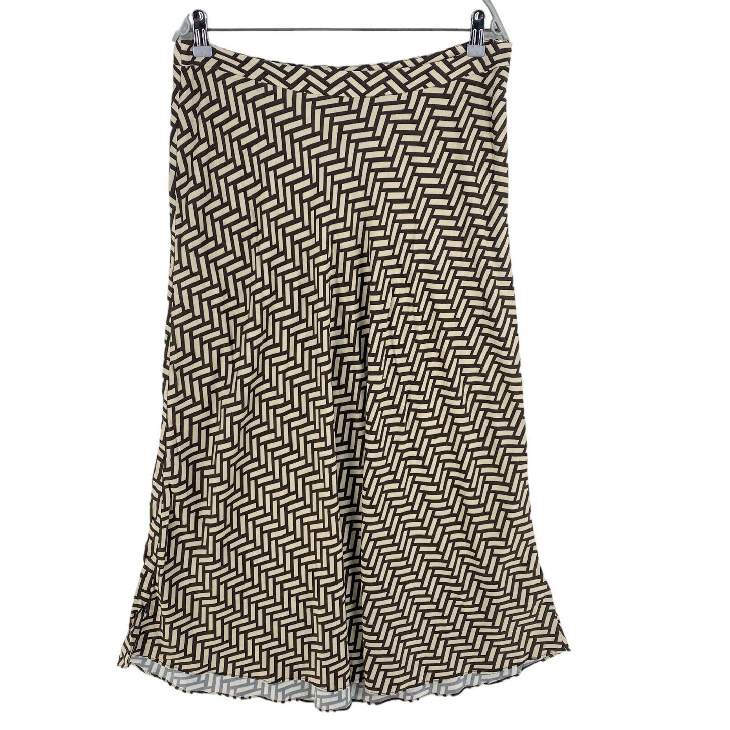 RRP €164 GANT Brown Geometric A Line Skirt Size EU 40 UK 12 US 10