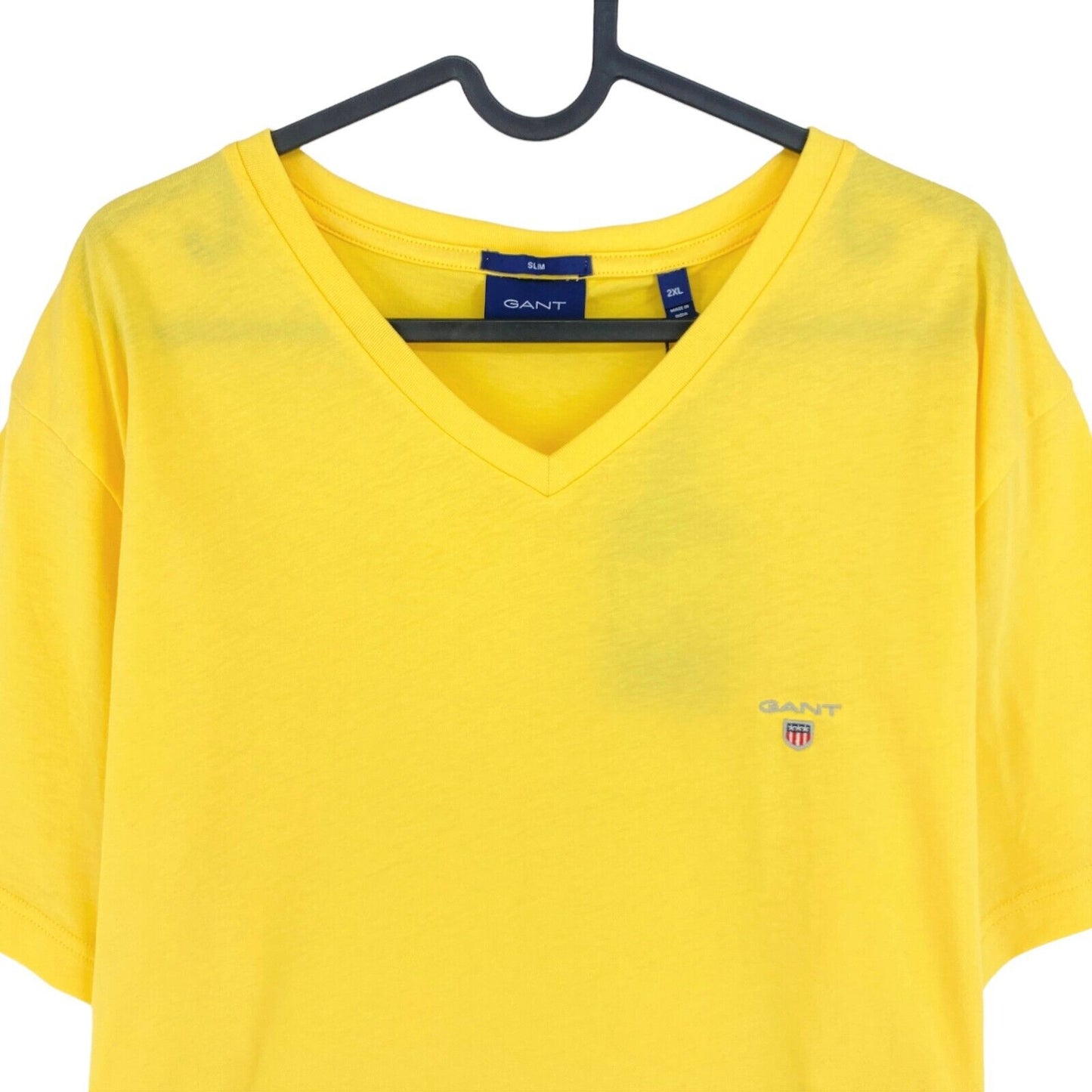 GANT Yellow Original Slim V Neck T-Shirt Size 2XL XXL