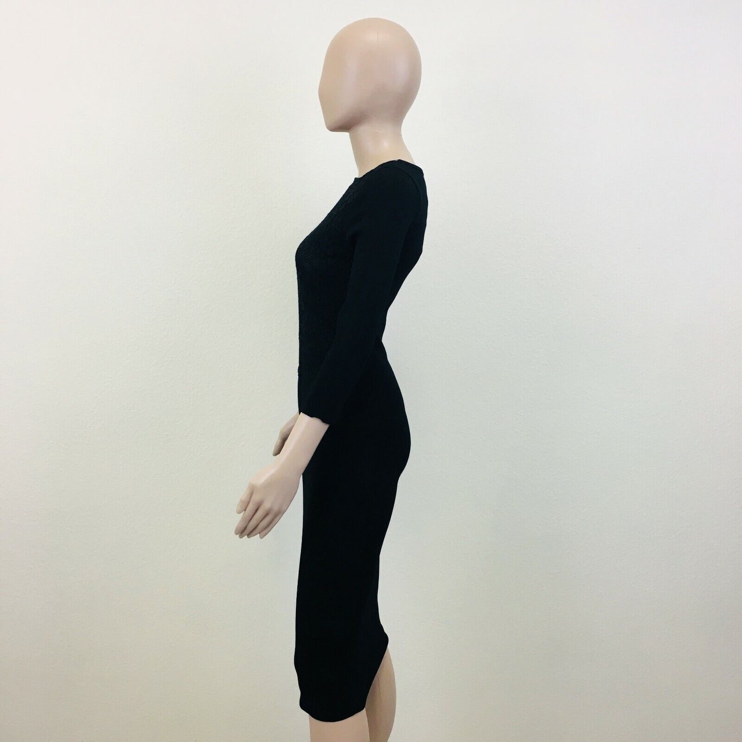 ZARA Black Long Sleeve Evening Pencil Dress Size M