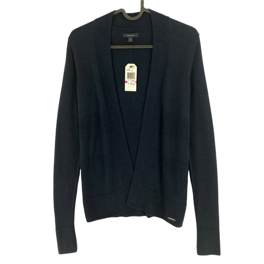 NAUTICA Bleu Marine Col en V Coton Laine Mélange Cardigan Pull Taille 2XS