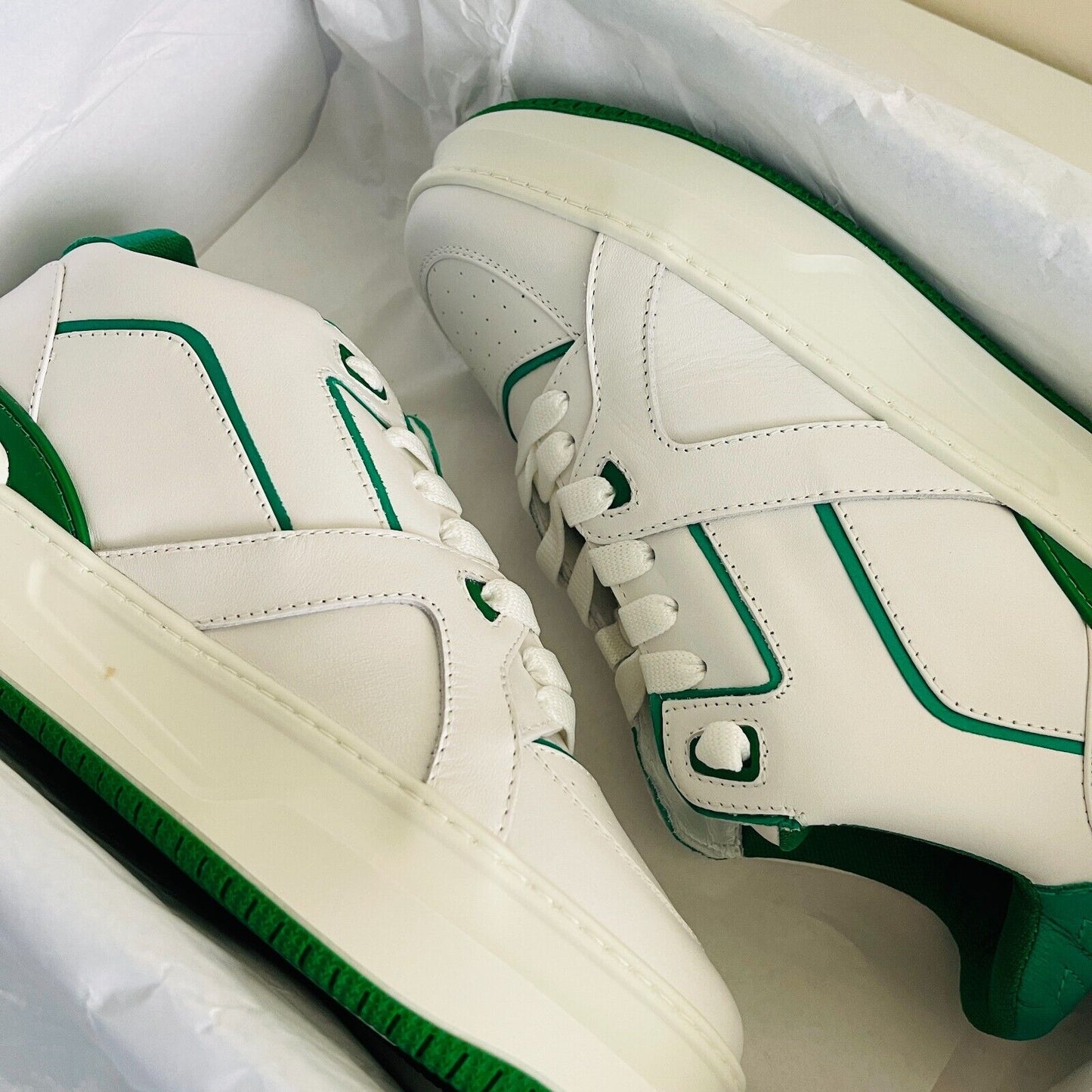 Just Don Basketball Courtside Lo White Green Sneakers Shoes EUR 44 UK 9 US 10