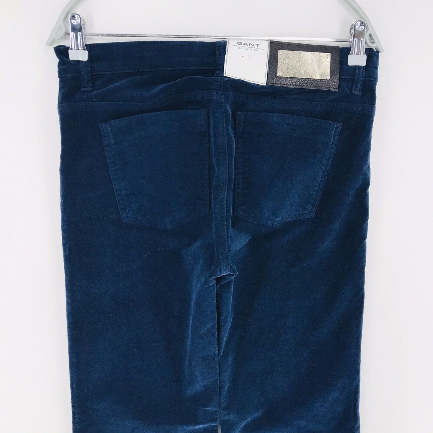 GANT Women Dark Blue Regular Bootcut Fit Velvet Pants Trousers W29