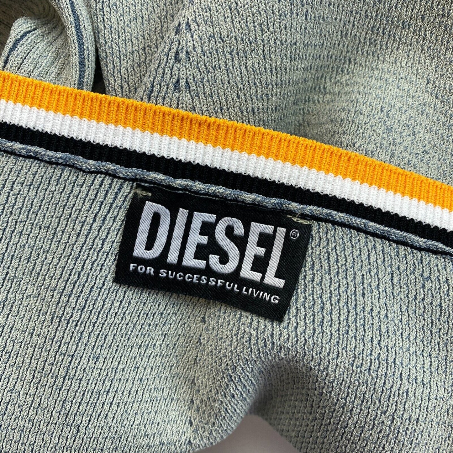 DIESEL – Zweifarbiges Strickoberteil mit langen Ärmeln und Cut-Outs, Grau, Größe L