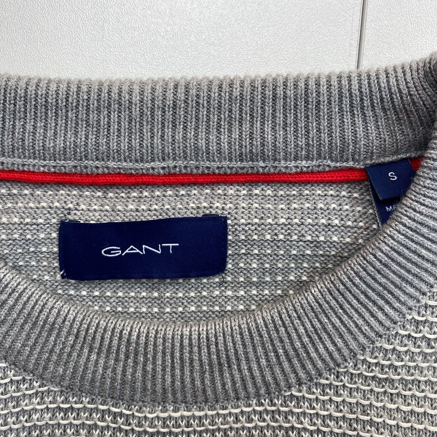 GANT Grey Light Texture Crew Neck Sweater Jumper Size S