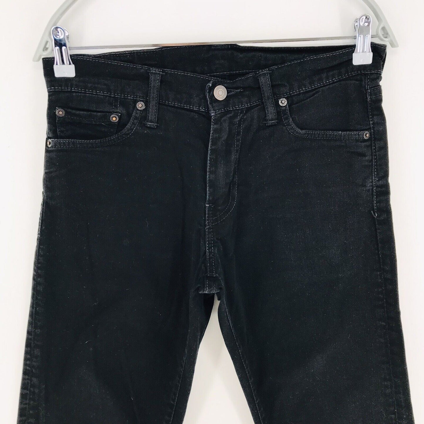 Levi‘s 504 Black Stretch Straight Regular Fit Jeans Size W29 L32