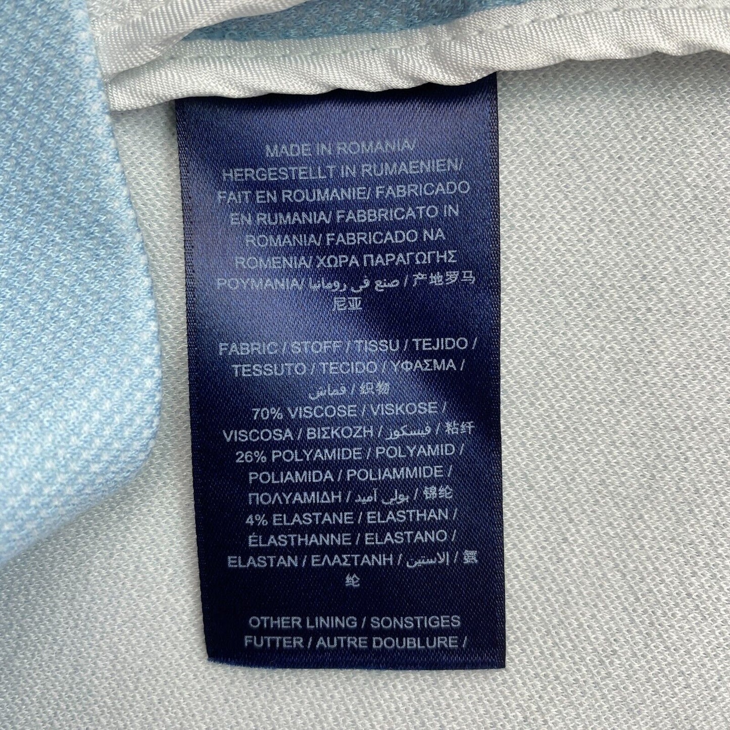 GANT Blaues Jersey-Piqué-Kleid mit kurzen Ärmeln und Rundhalsausschnitt, A-Linie, Größe EU 36 UK 10 US 6