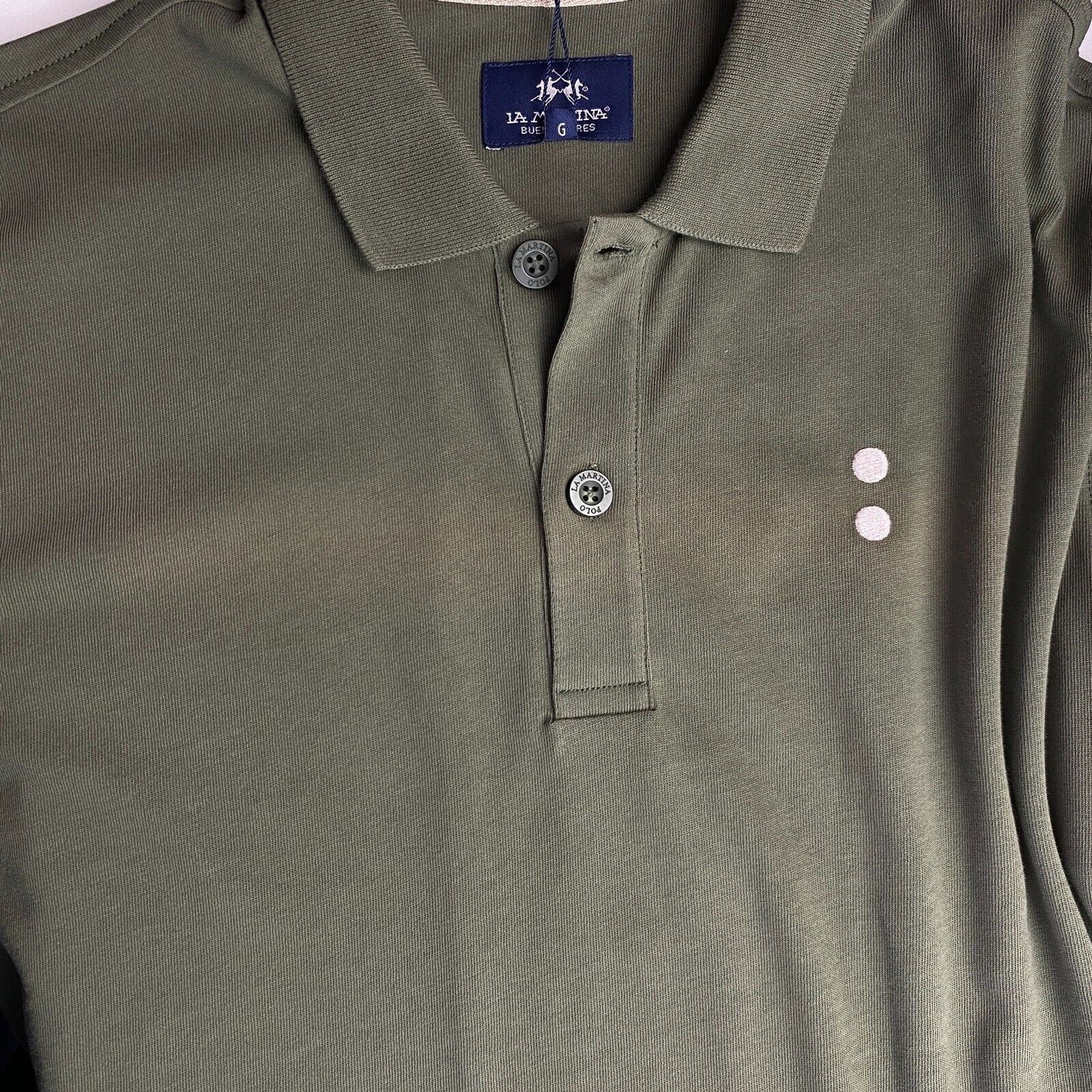 LA MARTINA Green Cotton Piquet Short Sleeves Polo Shirt Size L