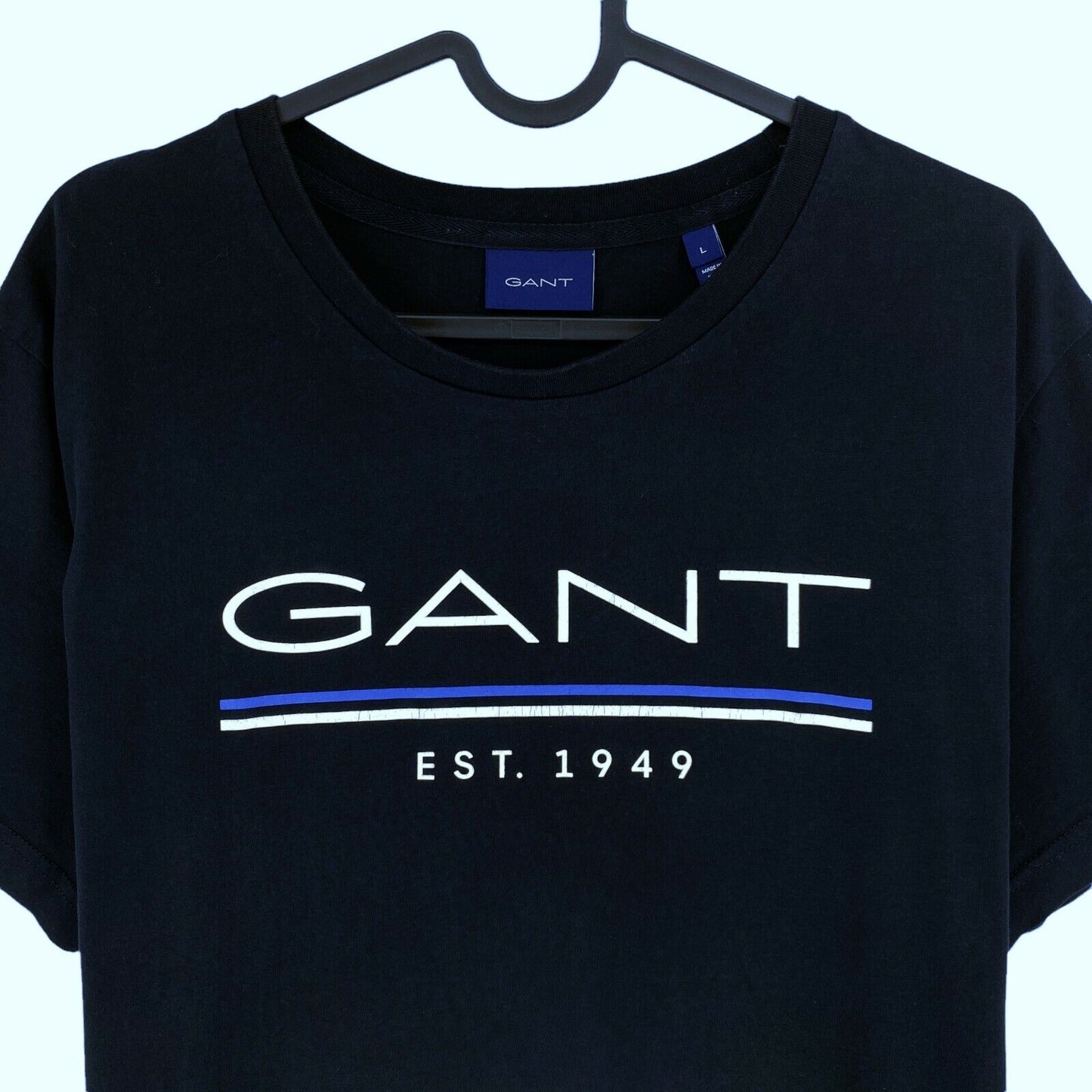 GANT Navy Blue Big Logo Crew Neck T Shirt Size L