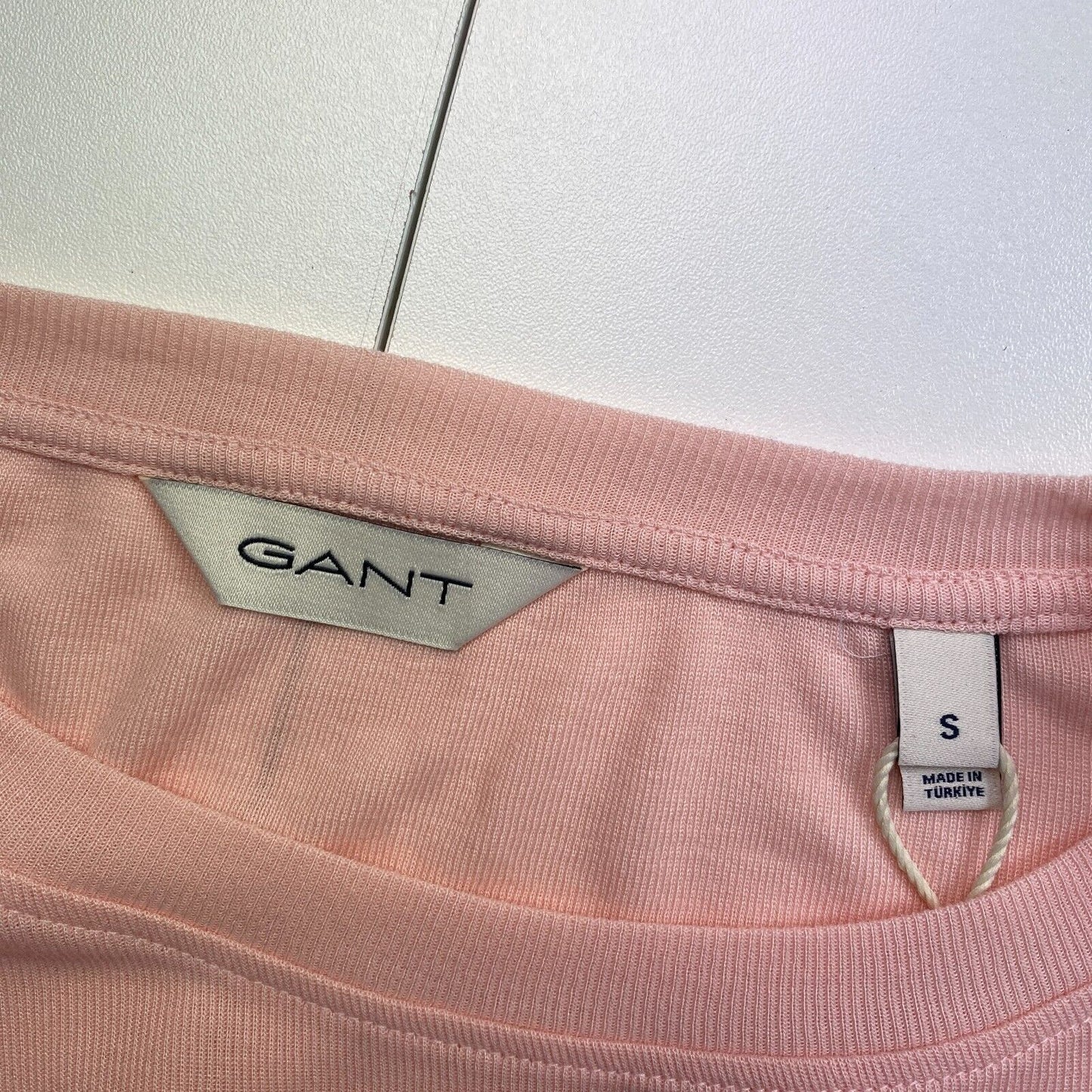 GANT Pink Slim Lightweight Crew Neck Long Sleeves T Shirt Size S