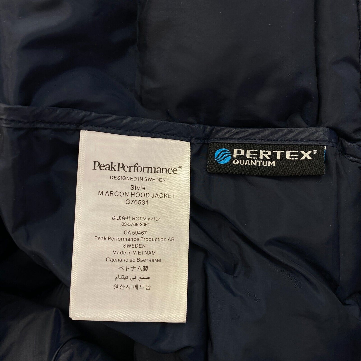 Peak Performance Men Navy Blue Argon Light Hooded Jacket Coat Size L