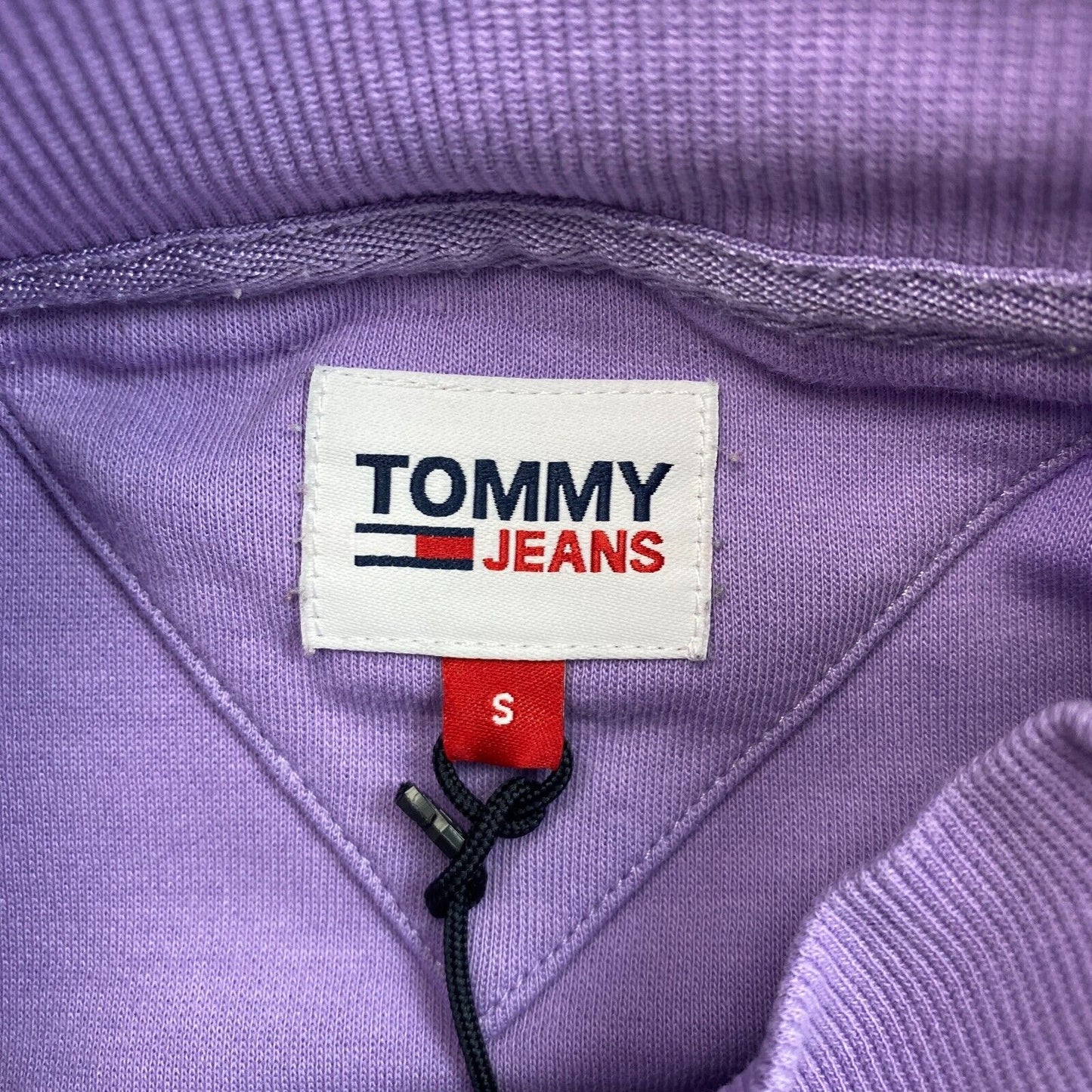 Tommy Hilfiger Jeans Purple Cropped Relaxed Badge Mock Neck Sweater Size S