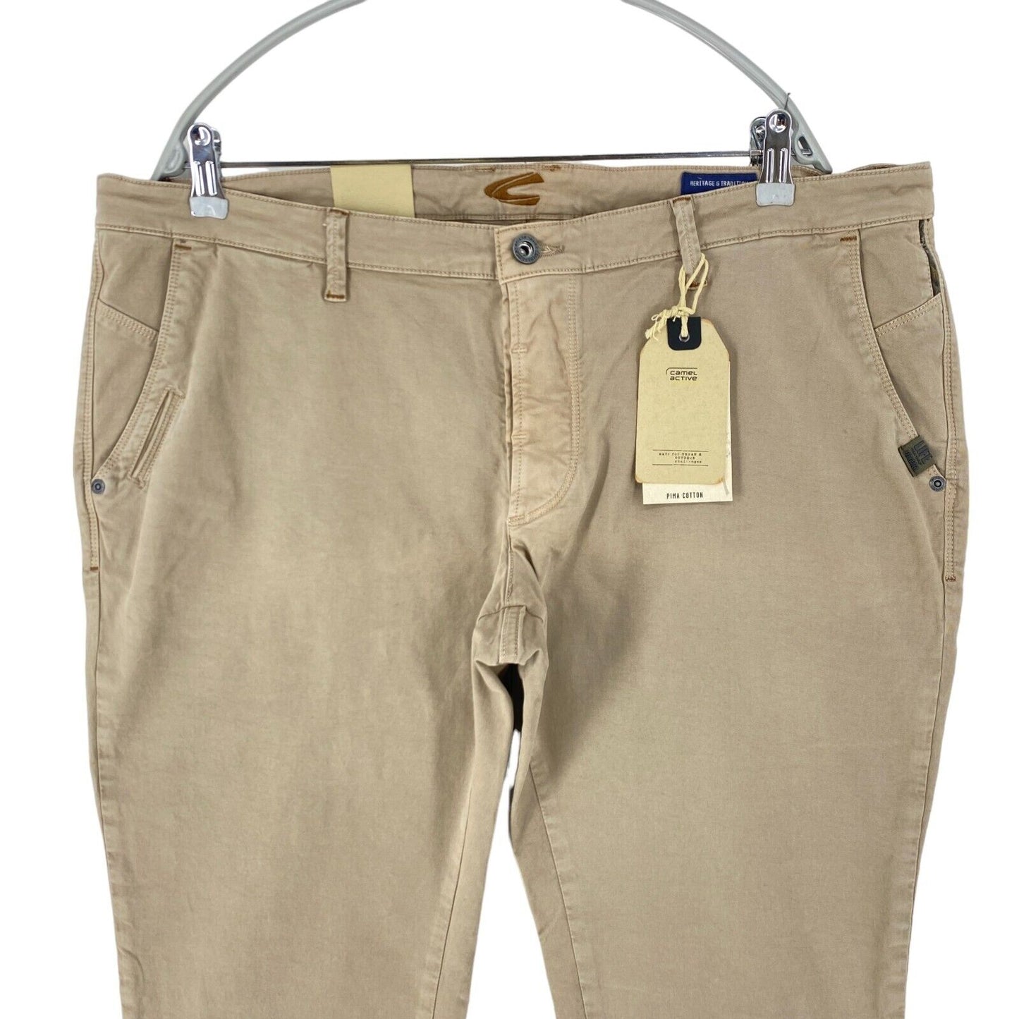 Camel Active MADISON Beige Modern Slim Fit Chino Trousers W40 L30