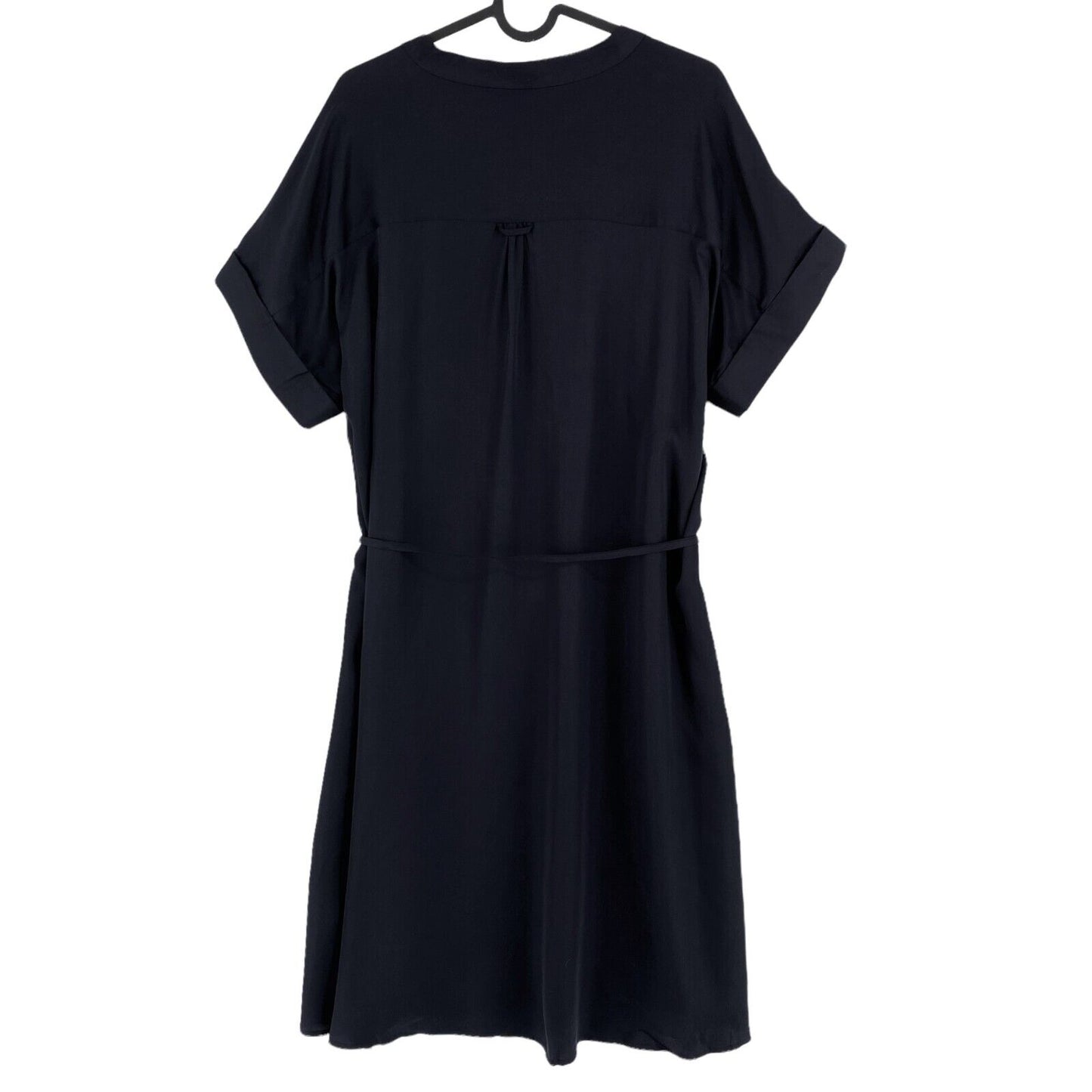 GANT Navy Blue Fluid Belted Flared Short Sleeves Dress Size EU 38 UK 10 US 8