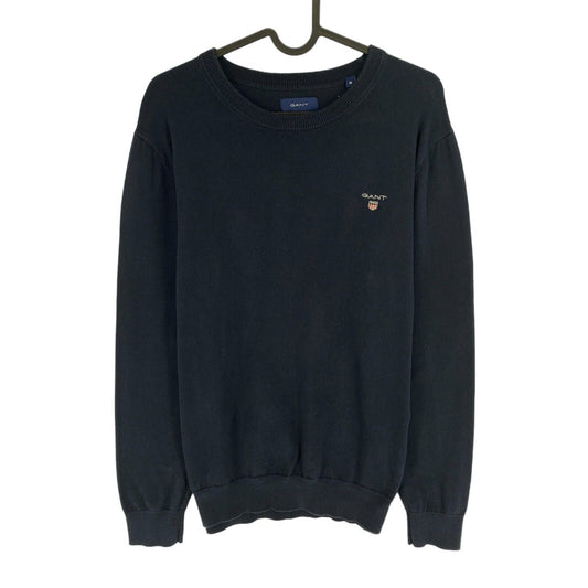 GANT Men Navy Blue Cotton Crew Neck Sweater Jumper Size M