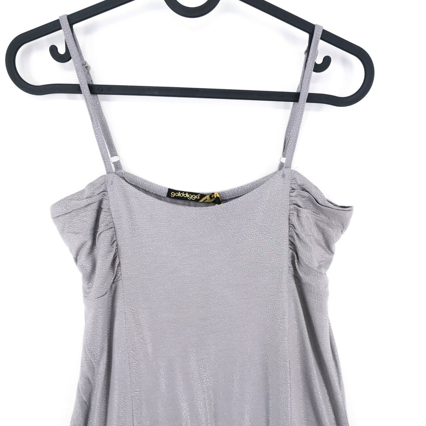 GOLDDIGGA Grau Silber Tank Top Bluse Größe XS