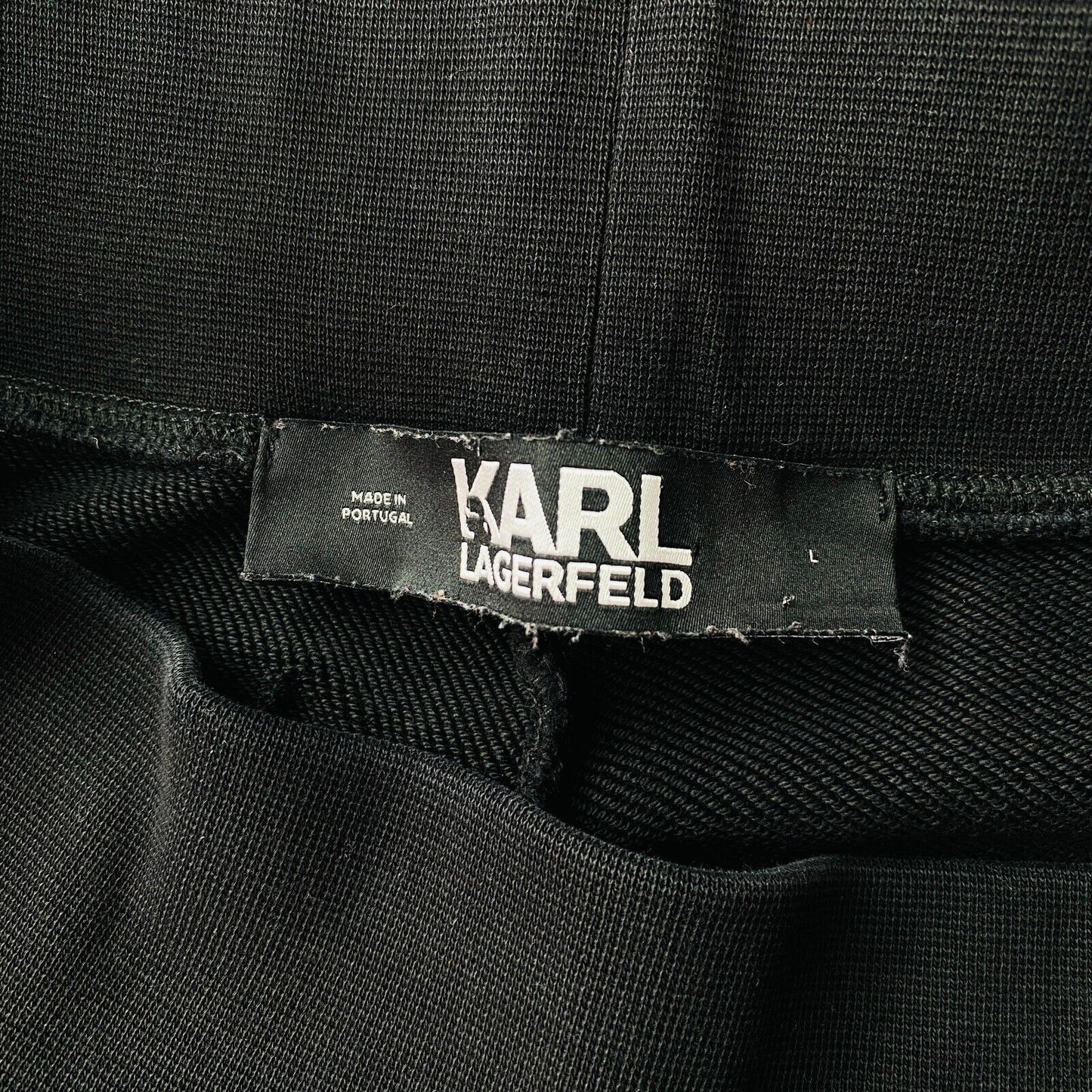 KARL LAGERFELD Women Black Regular Fit Sweatpants Trousers Size L