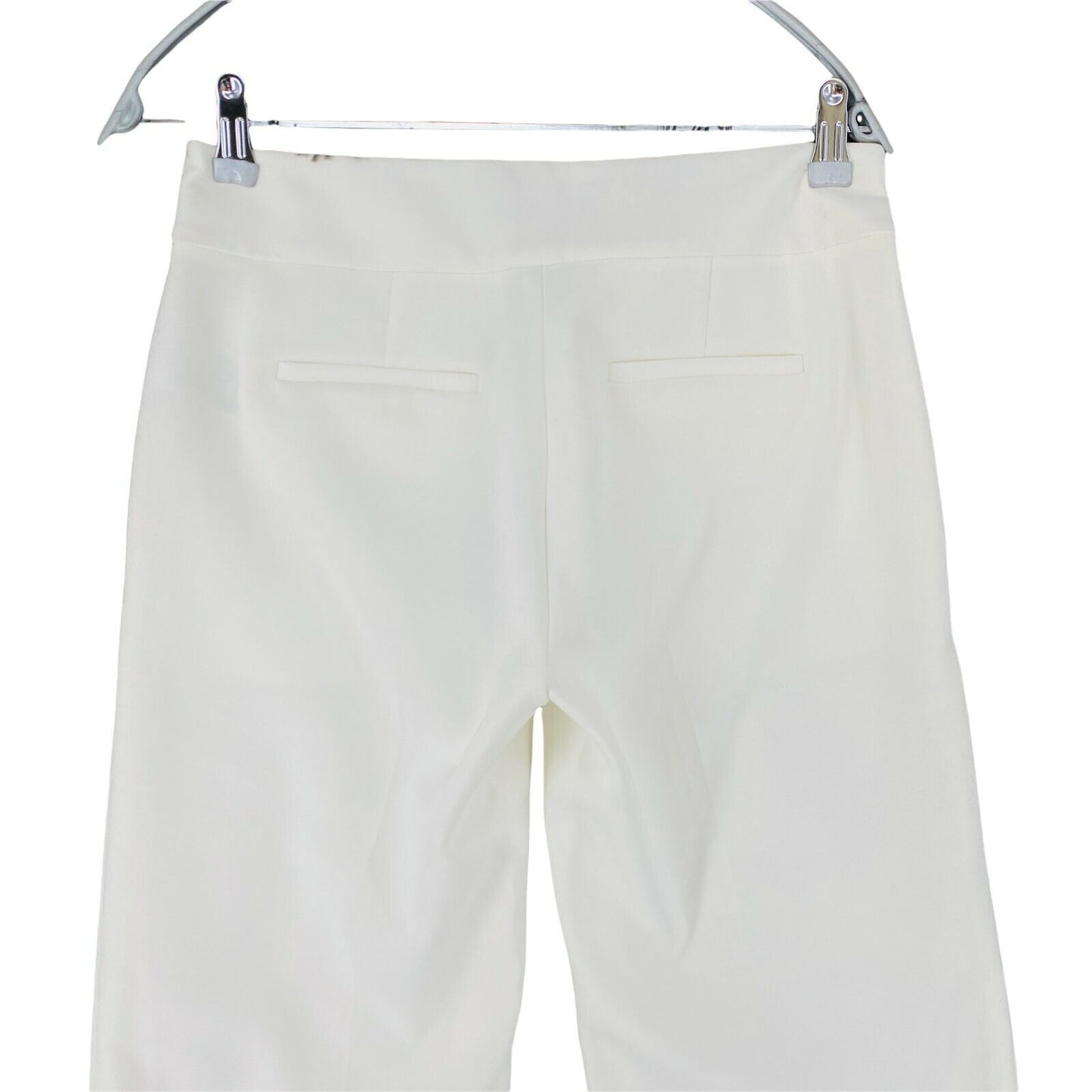 NAUTICA Women White Stretch Relaxed Straight Fit Cropped Trousers US 0 W28 4 W30