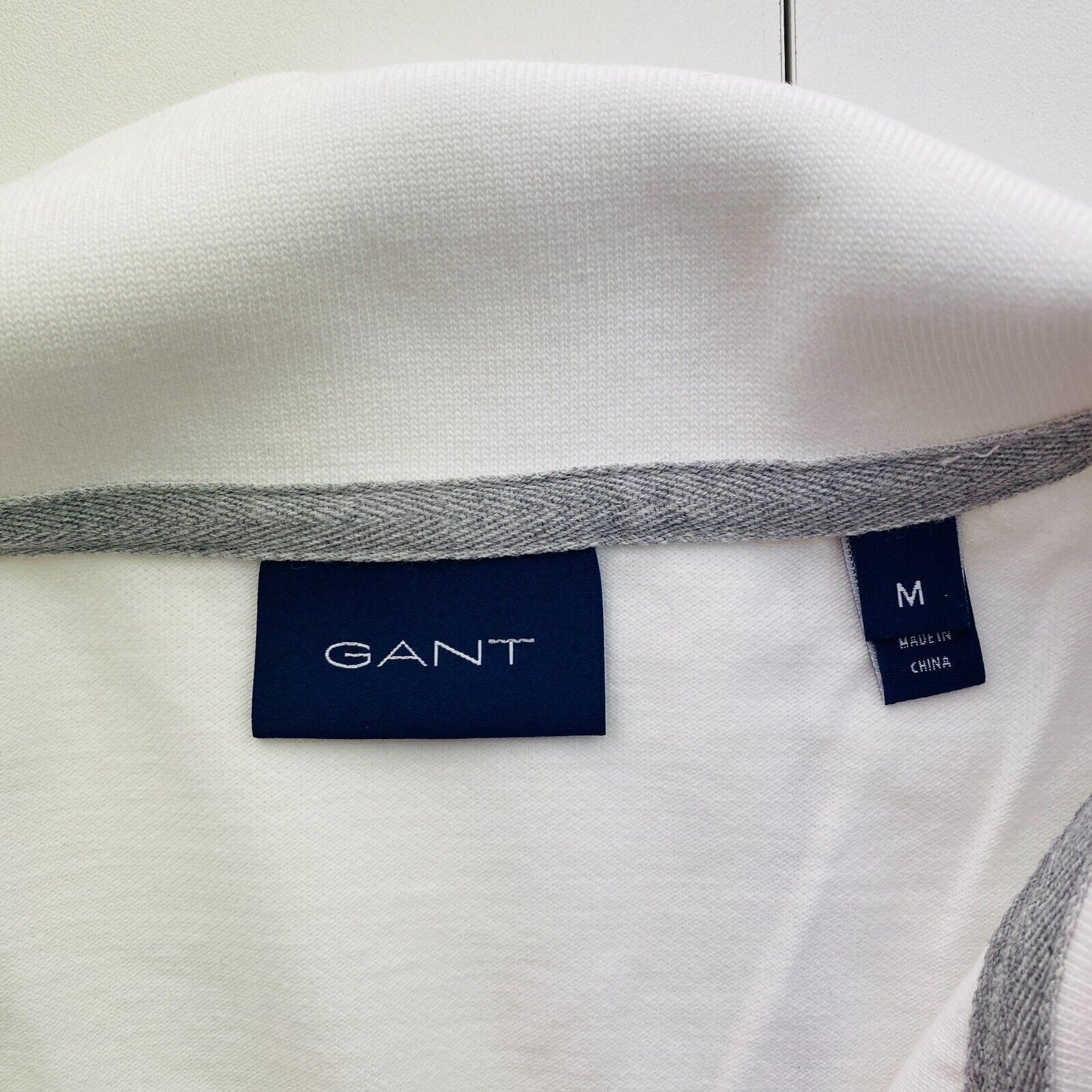 GANT Men White Archive Shield EMB Pique Short Sleeves Polo Shirt Size M