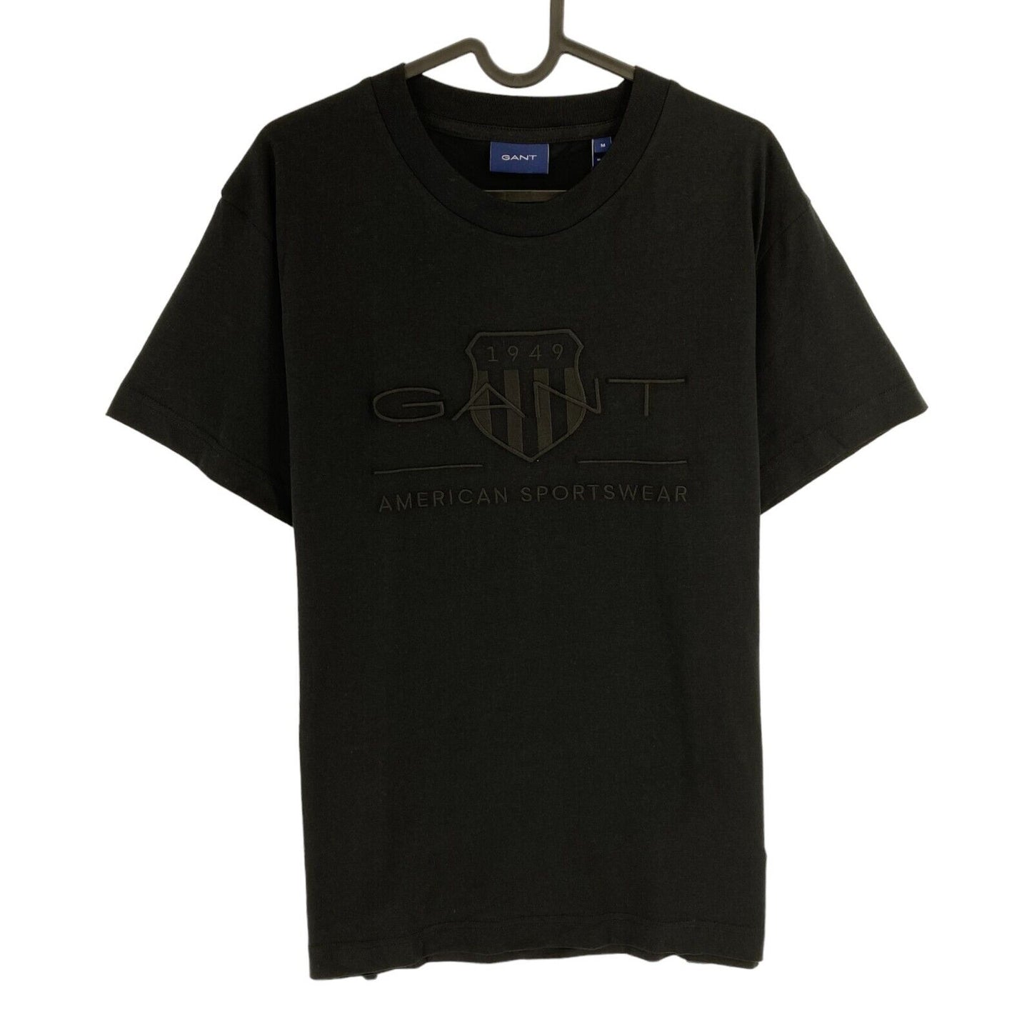 GANT Men Black Tonal Archive Shield Crew Neck Short Sleeve T Shirt Size M