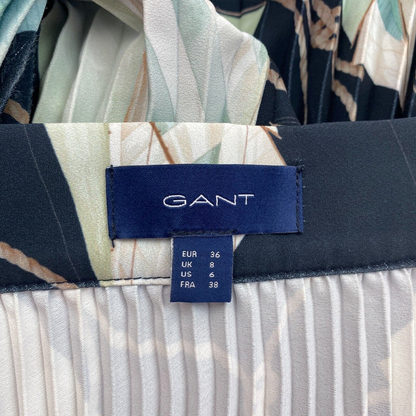 GANT Women Dark Blue Sailing Print Flared Skirt Size EU 36 UK 8 US 6