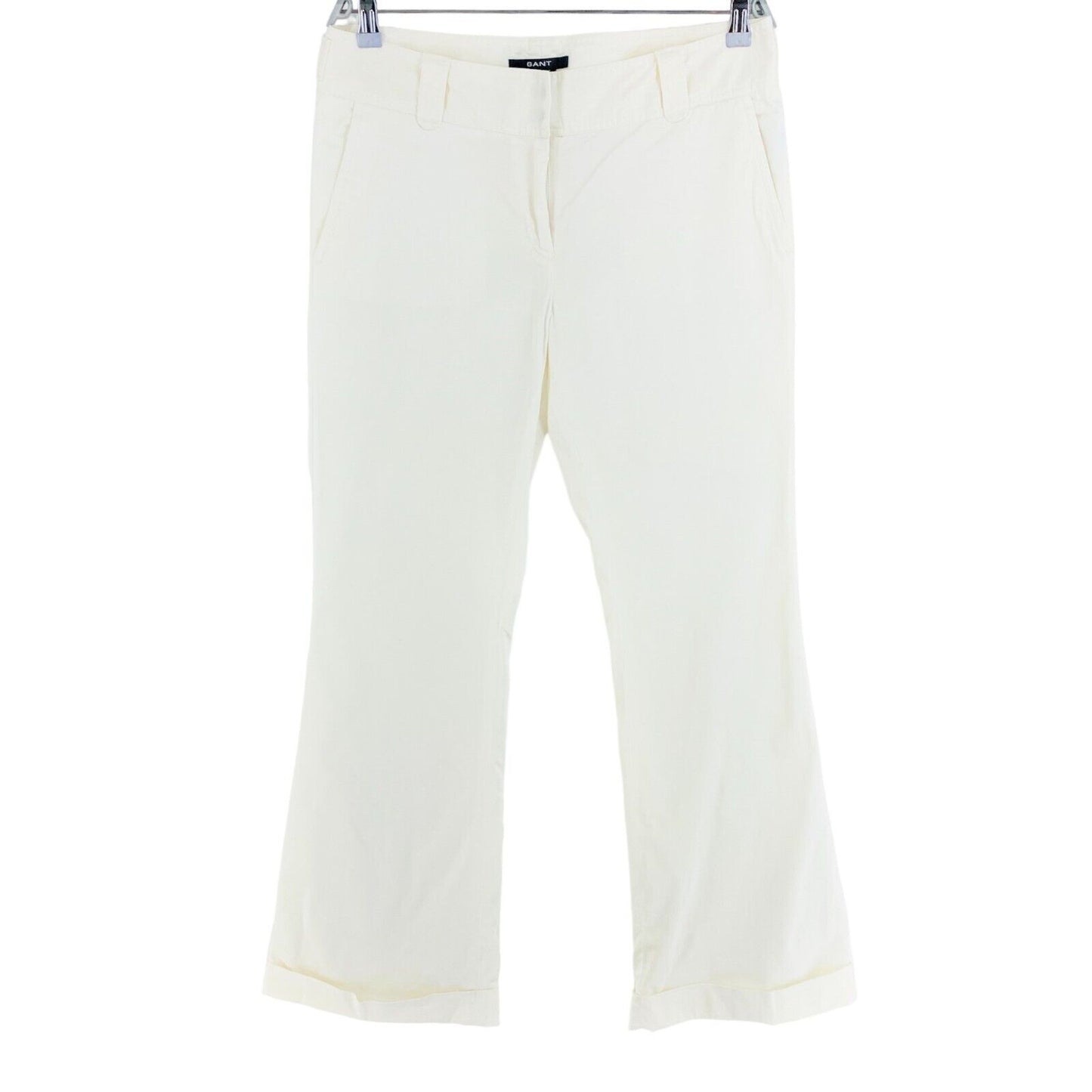 GANT Women White Flared Pants Trousers Size EU 42 UK 16 US 12