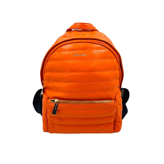 Pierre Cardin Orange Faux Leather Ladies Backpack Rucksac Bag