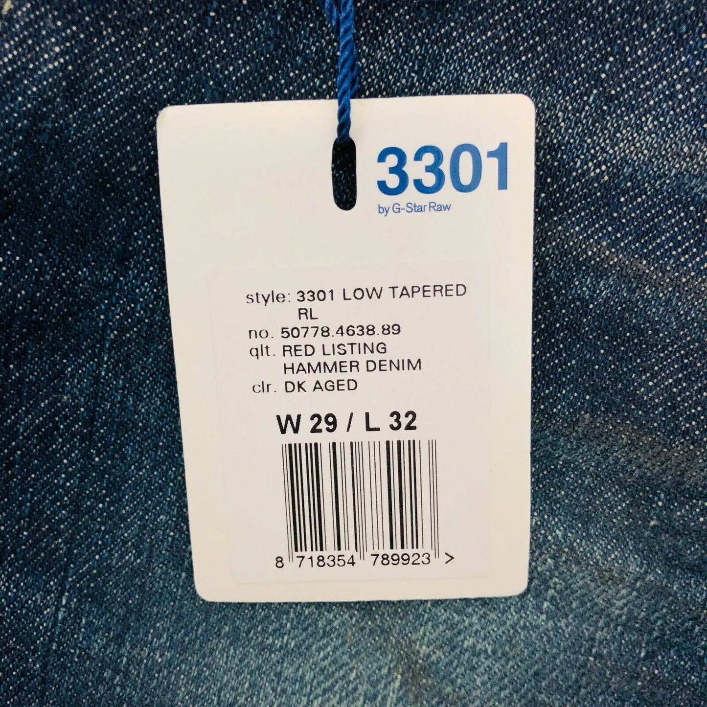 Men‘s G-Star 3301 LOW TAPERED Fit Blue Jeans Size W29 L34