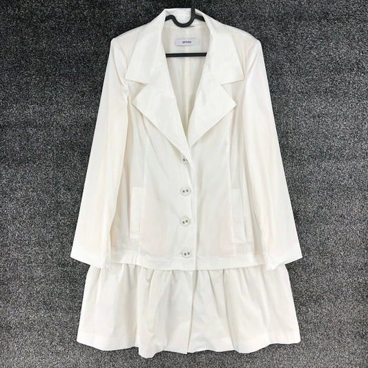 PERSONA White Flared Jacket Coat Size EU 38 UK 10 US 8