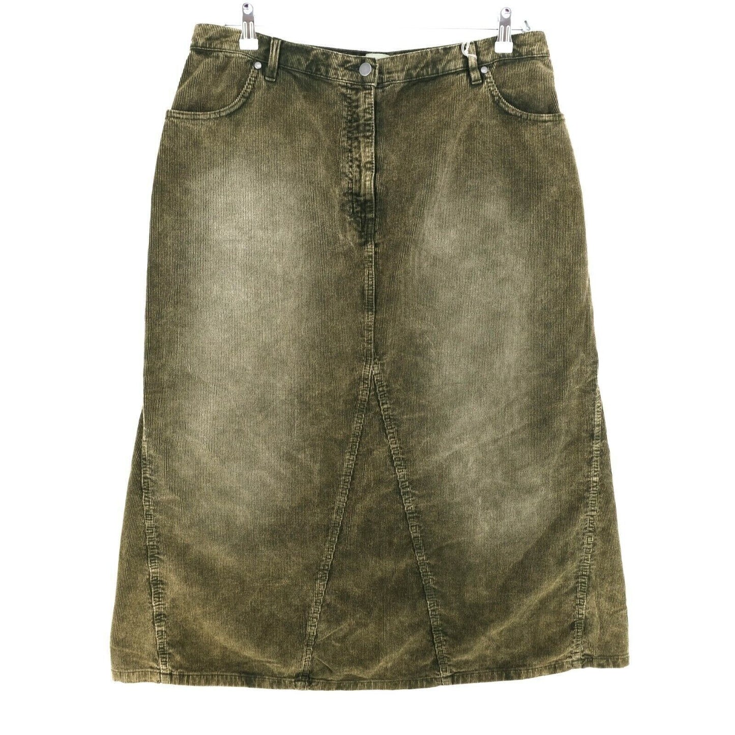 PERSONA Dark Green Corduroy Skirt Size EUR 44 UK 16 US 14