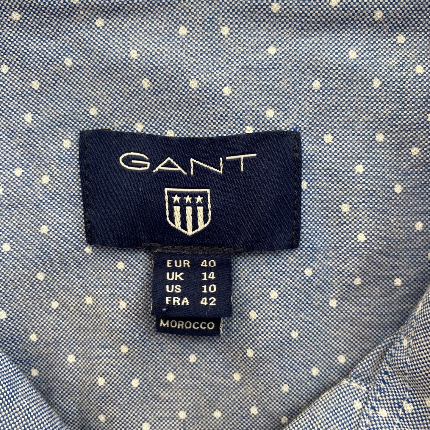 GANT Blue Polka Dot Shirt Size EU 40 UK 14 US 10