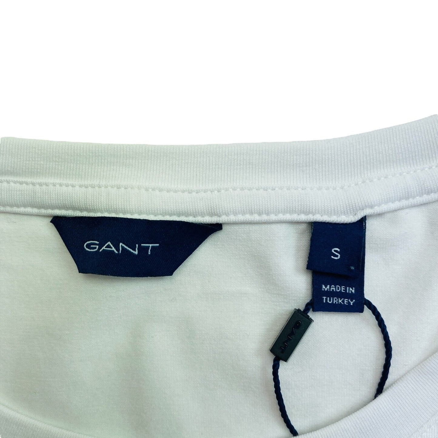 GANT White CTN/ELA Crew Neck T Shirt Size S