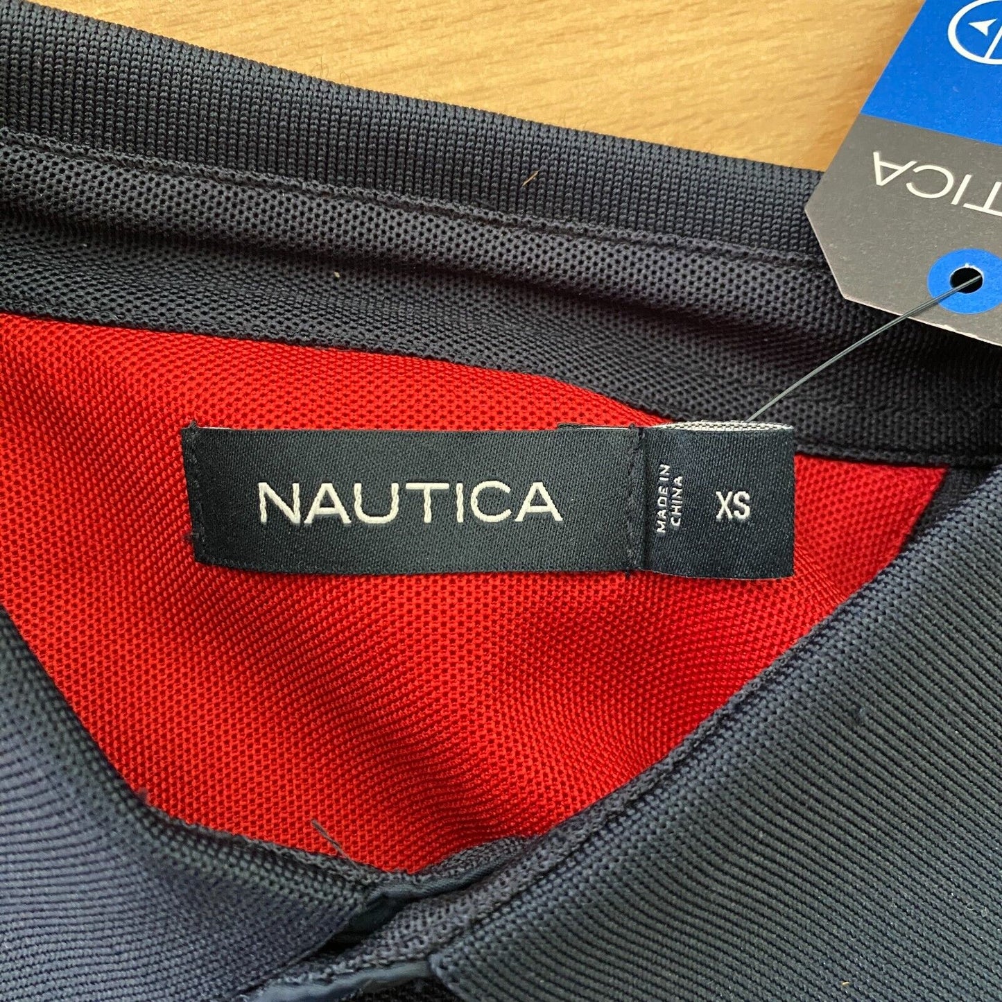 NAUTICA Polo-T-Shirt, gestreift, Marineblau, Größe XS