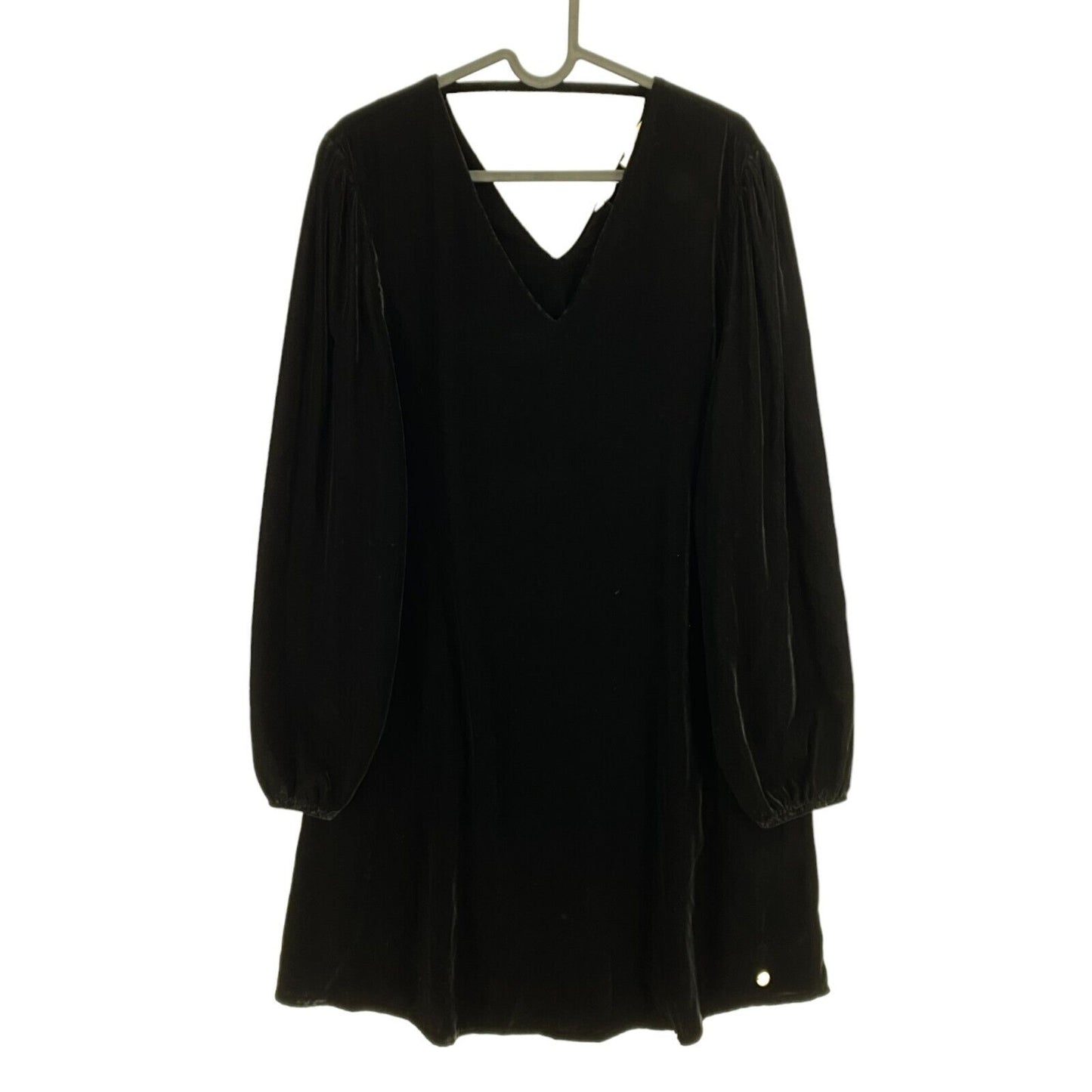 LA MARTINA Women Black Long Sleeves Light Velvet Dress Size 2 / S